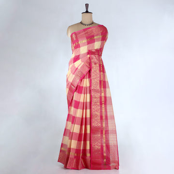 Pink Venkatagiri Cotton Saree for Women | Daily Office Wear & Casual Collection | Jeyachandran - Full View