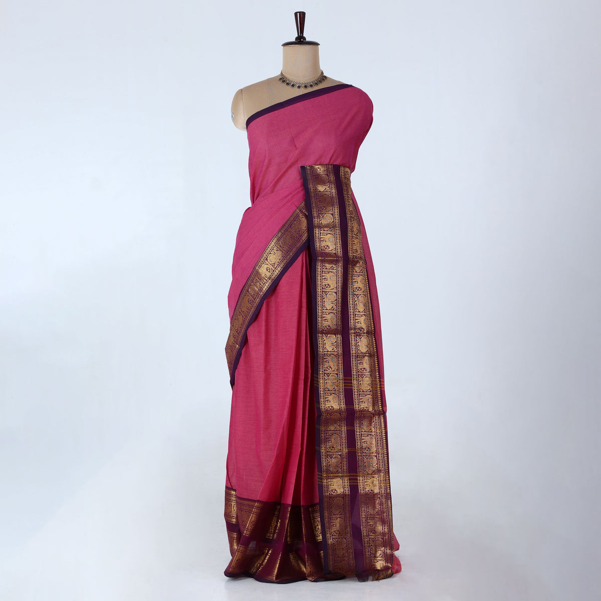 Pink Venkatagiri Cotton Saree for Women | Daily Office Wear & Casual Collection | Jeyachandran - Full View