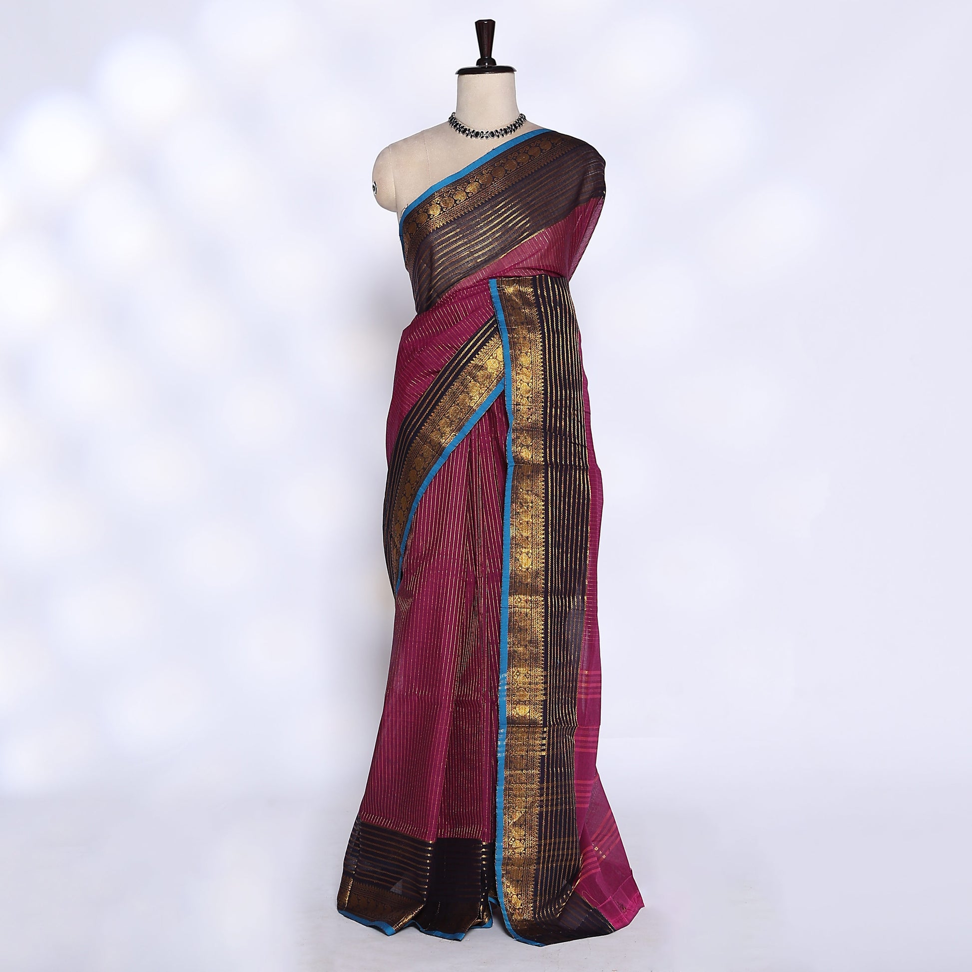Purple Venkatagiri Cotton Saree for Women | Daily Office Wear & Casual Collection | Jeyachandran - Full View