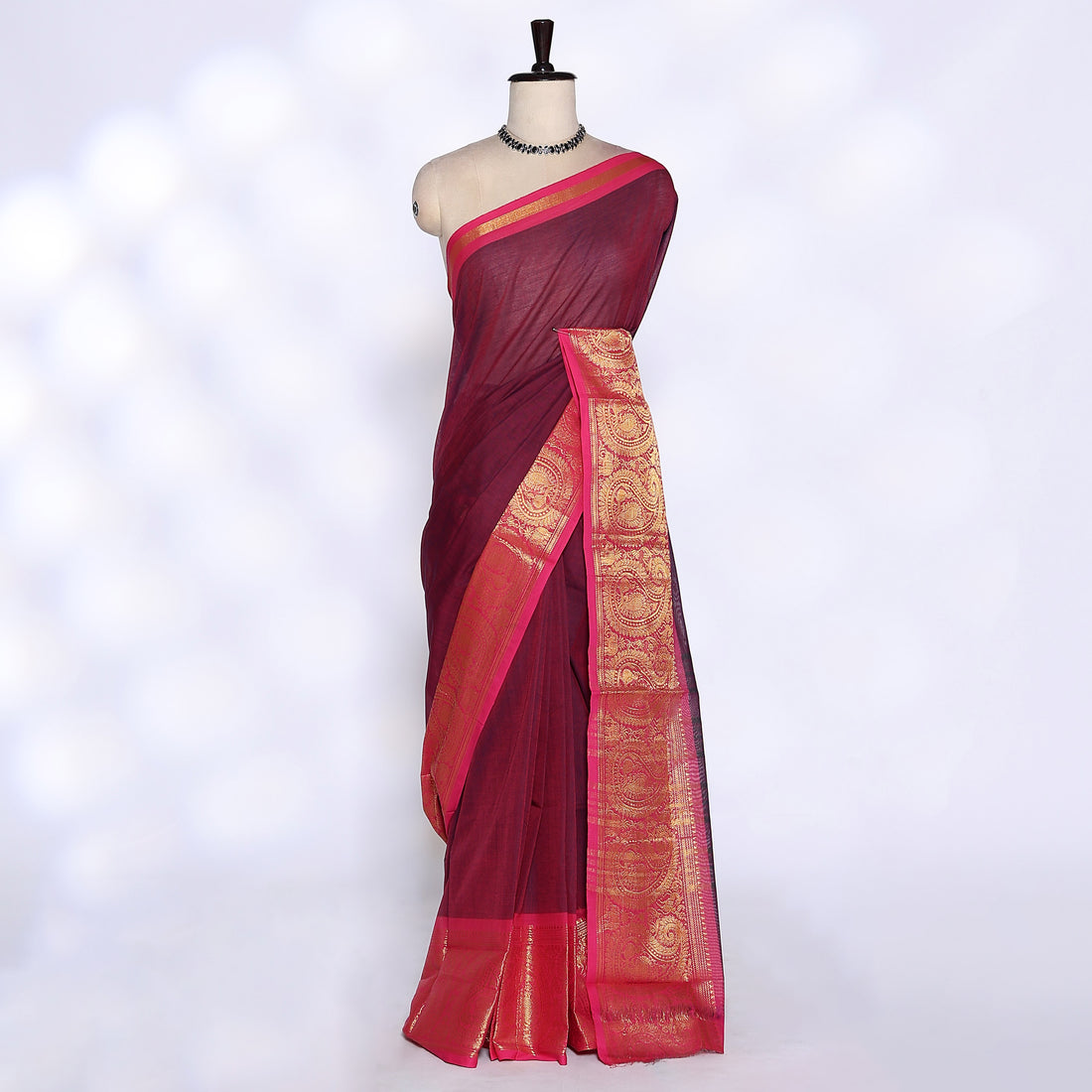 Purple Venkatagiri Cotton Saree for Women | Daily Office Wear & Casual Collection | Jeyachandran -Full View
