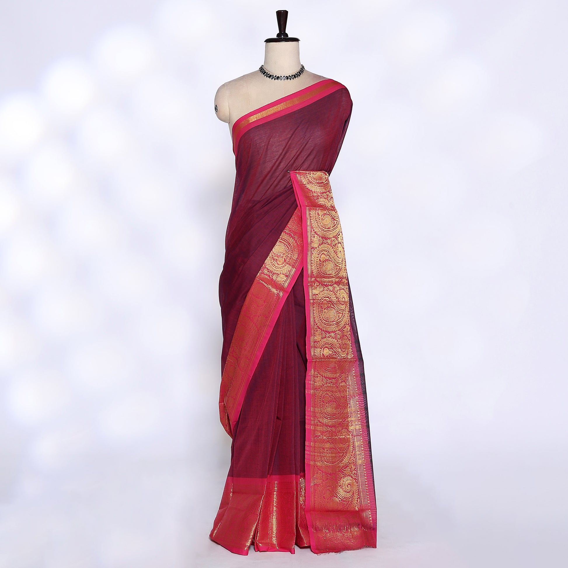 Purple Venkatagiri Cotton Saree for Women | Daily Office Wear & Casual Collection | Jeyachandran -Full View