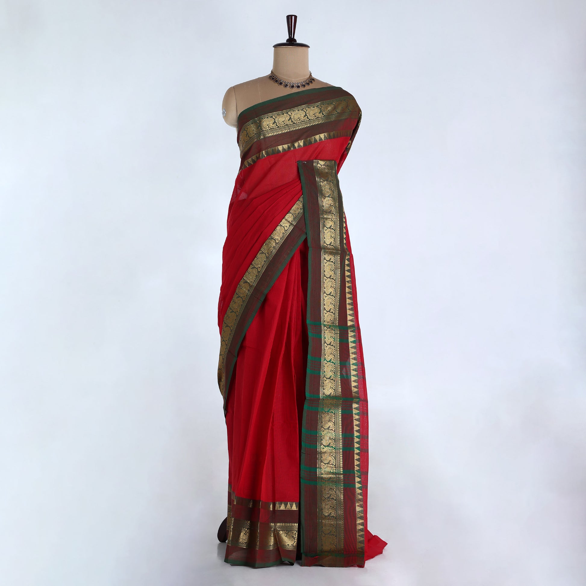 Red Venkatagiri Cotton Sarees for Women | Daily Office Wear & Casual Collection | Jeyachandran - Full View