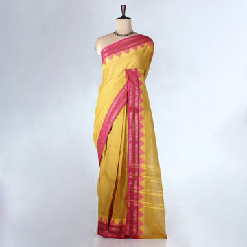 Yellow Venkatagiri Cotton Sarees for Women | Daily Office Wear & Casual Collection | Jeyachandran - Full View