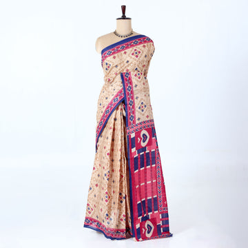 Beige Voile Cotton Sarees for Women | Daily Wear & Summer Events Collection | Jeyachandran - Full View