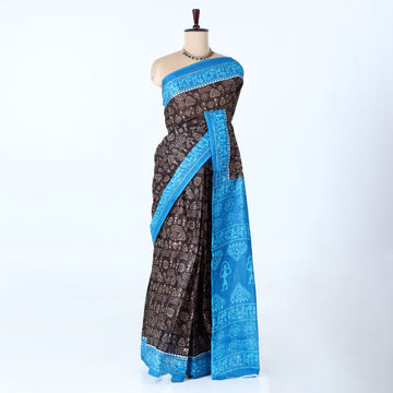Black Voile Cotton Sarees for Women | Daily Wear & Summer Events Collection | Jeyachandran - Full View