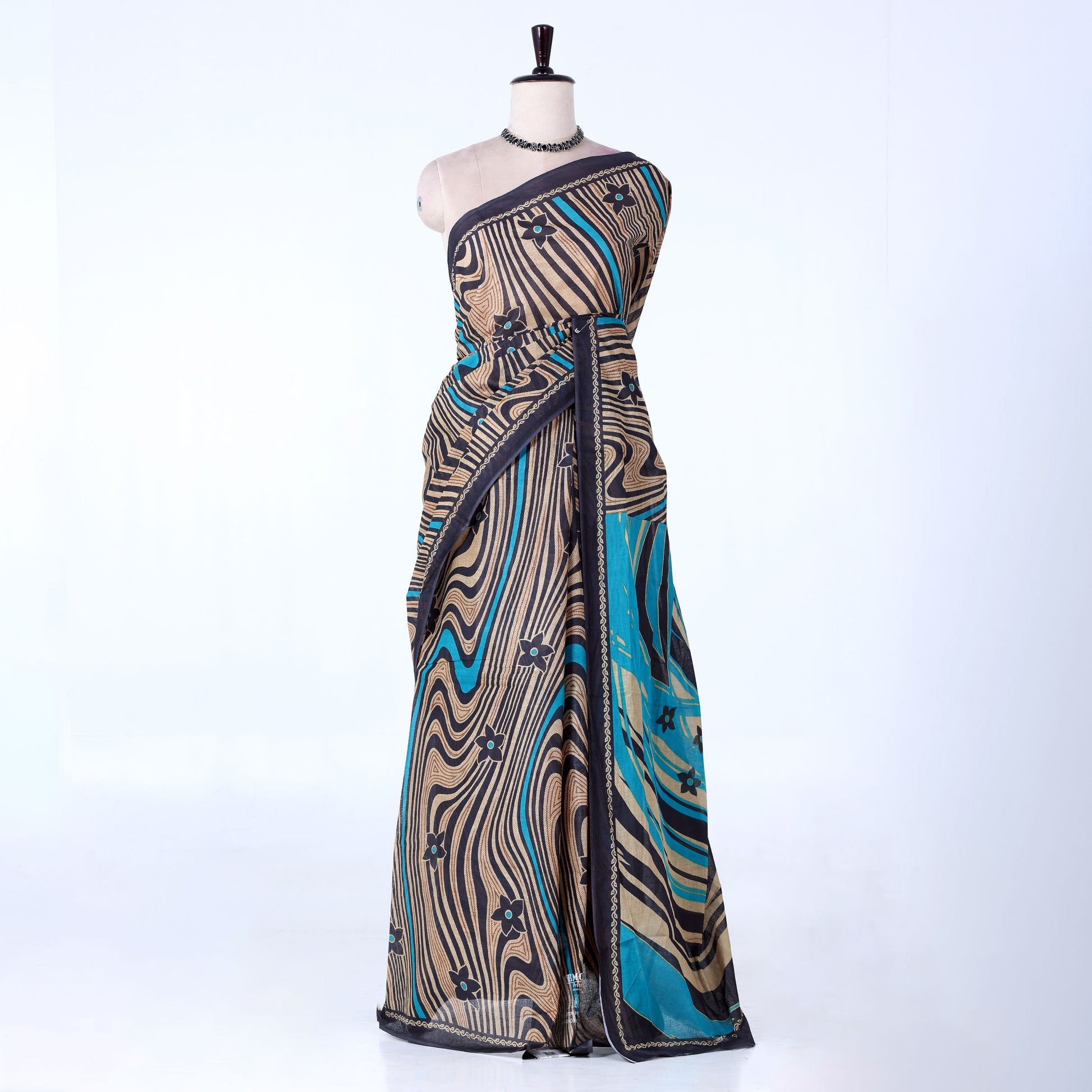 Black Voile Cotton Sarees for Women | Daily Wear & Summer Events Collection | Jeyachandran - Full View