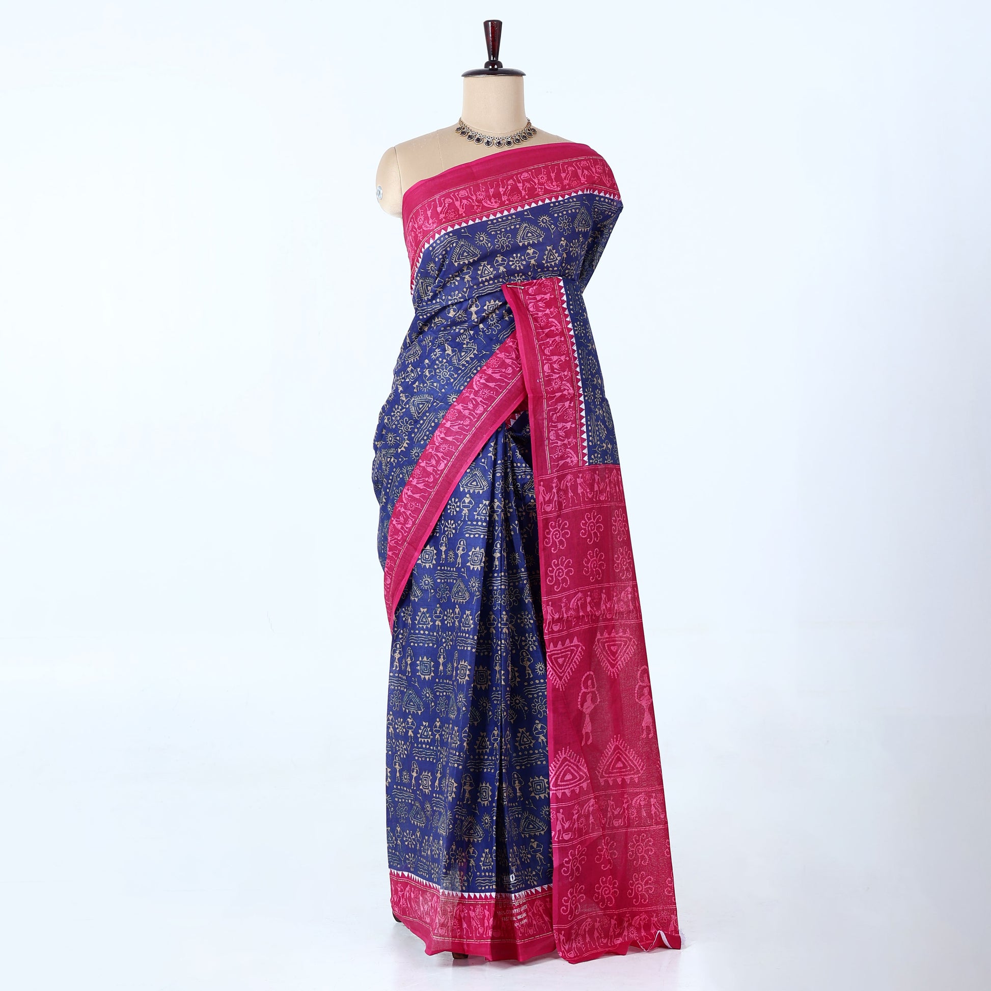 Blue Voile Cotton Sarees for Women | Daily Wear & Summer Events Collection | Jeyachandran - Full View