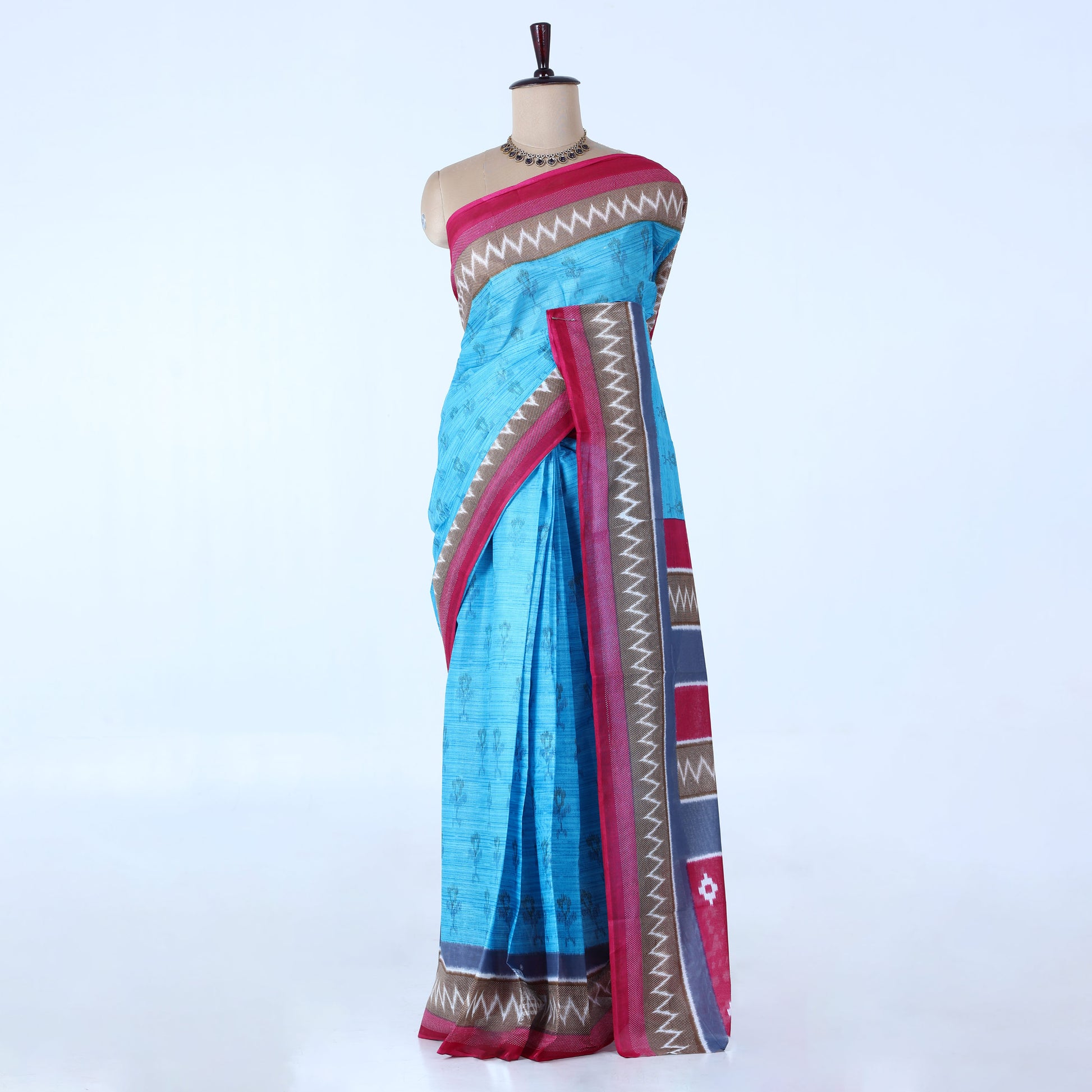 Blue Voile Cotton Sarees for Women | Daily Wear & Summer Events Collection | Jeyachandran - Full View