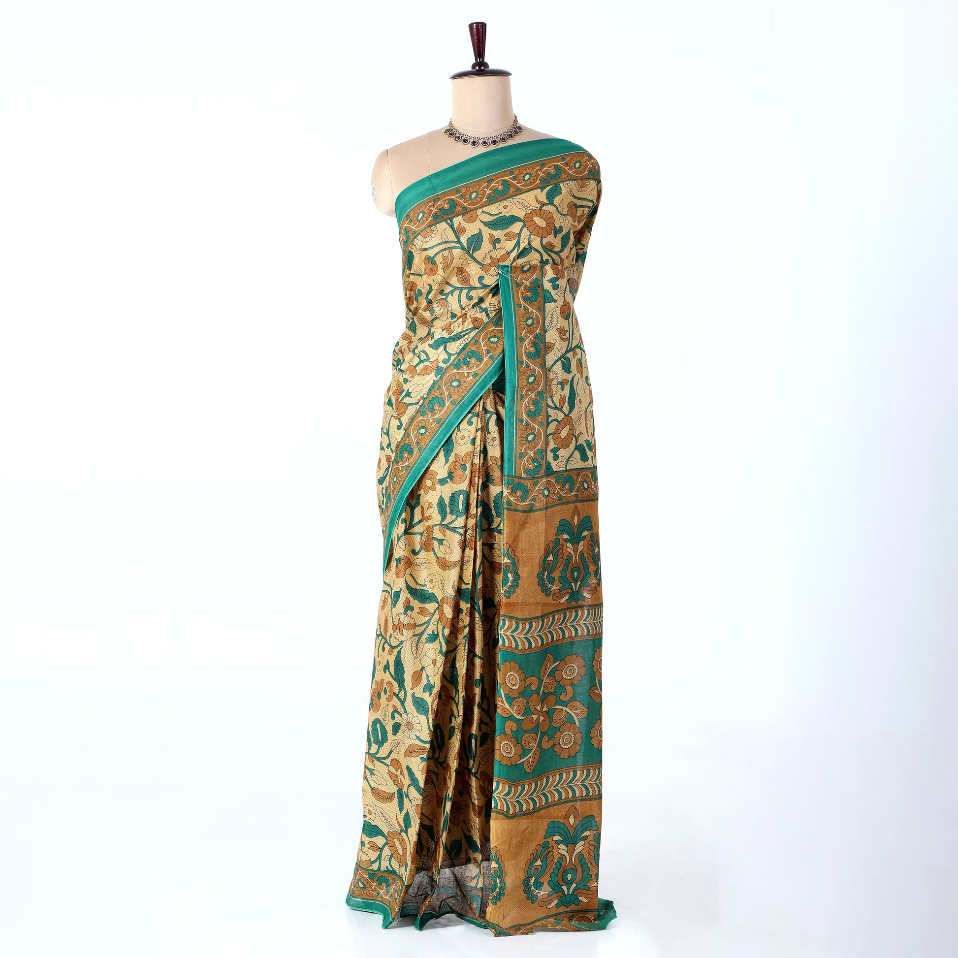 Green Voile Cotton Sarees for Women | Daily Wear & Summer Events Collection | Jeyachandran - Full View