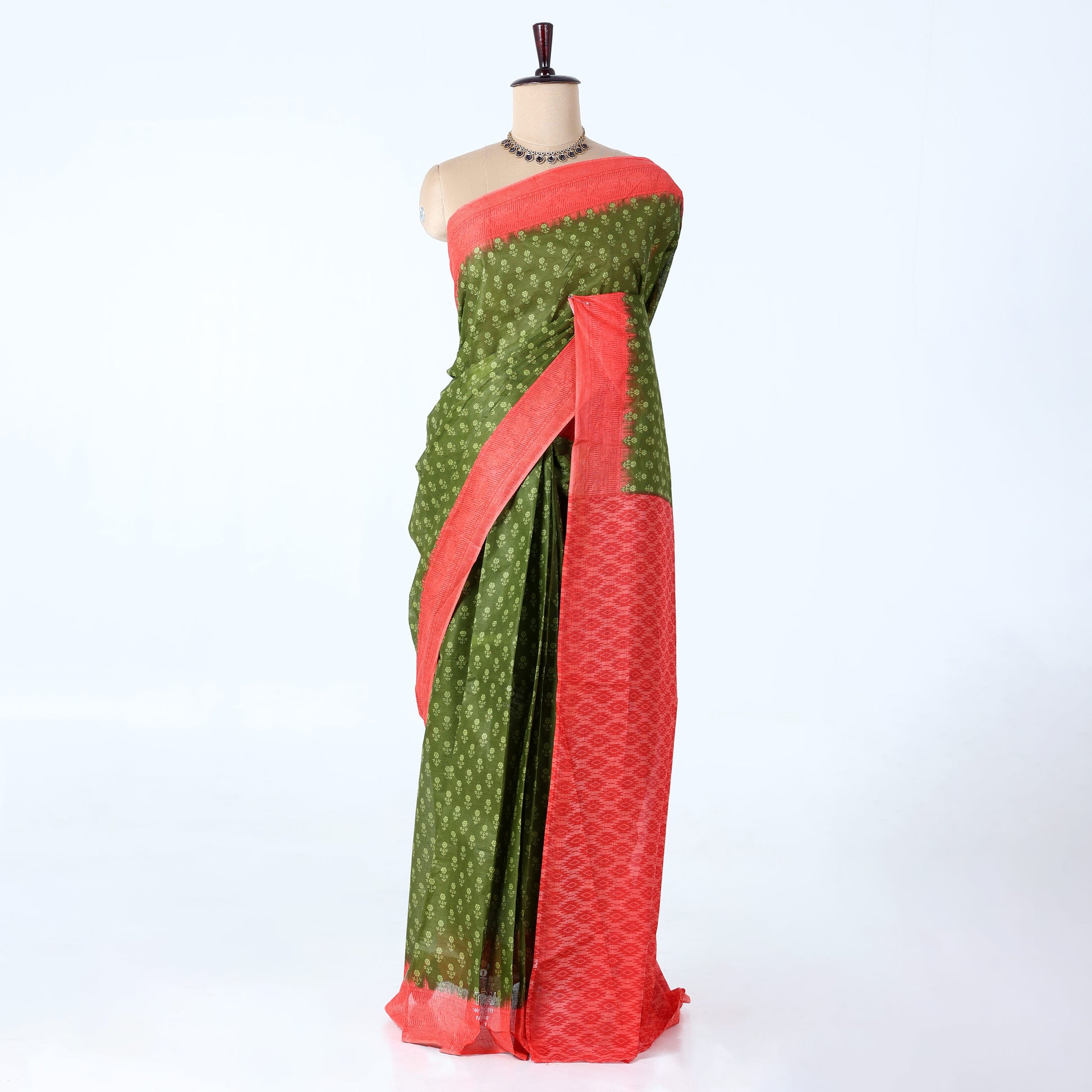 Green Voile Cotton Sarees for Women | Daily Wear & Summer Events Collection | Jeyachandran - Full View