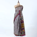 Grey Voile Cotton Sarees for Women | Daily Wear & Summer Events Collection | Jeyachandran - Full View