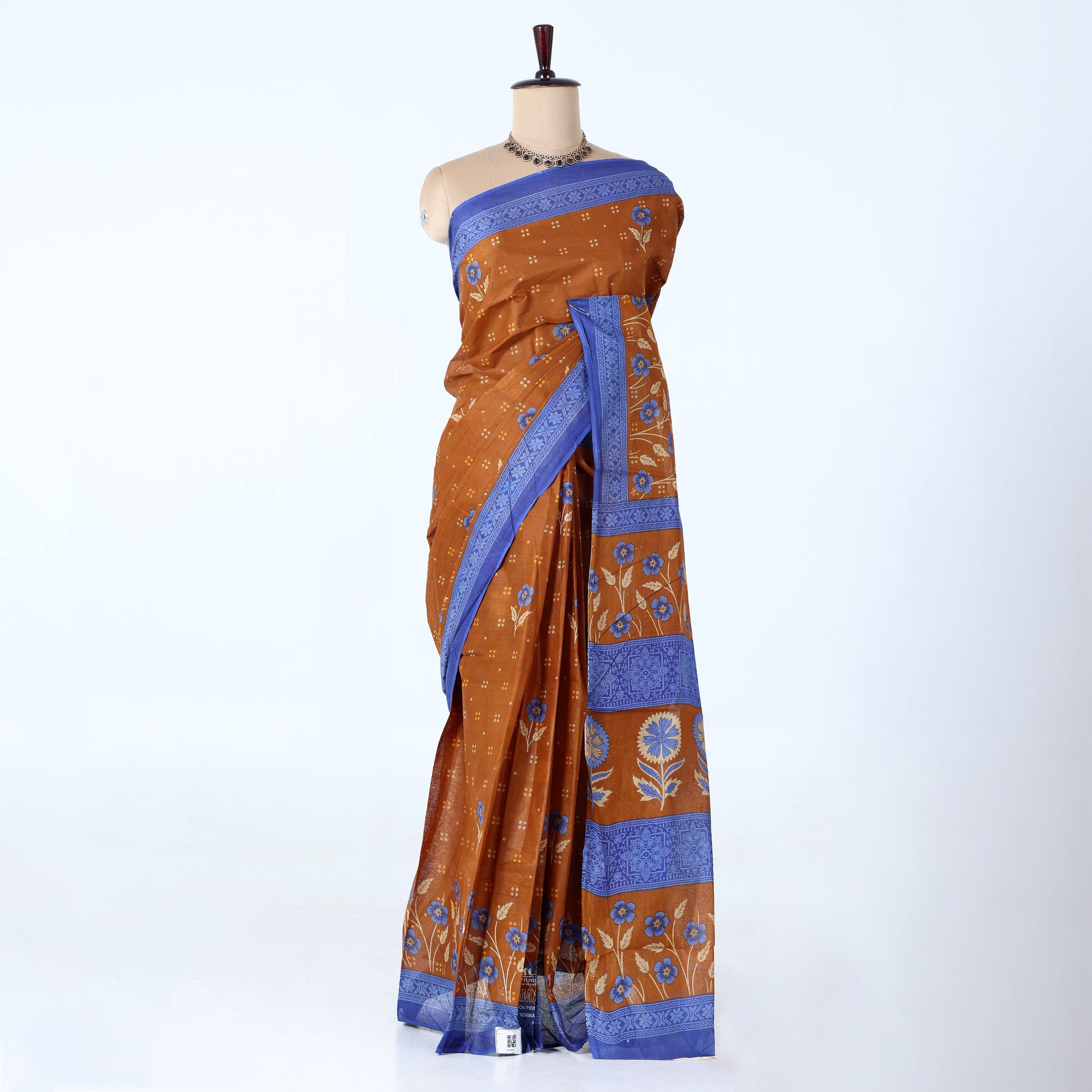 Brown Voile Cotton Sarees for Women | Daily Wear & Summer Events Collection | Jeyachandran - Full View
