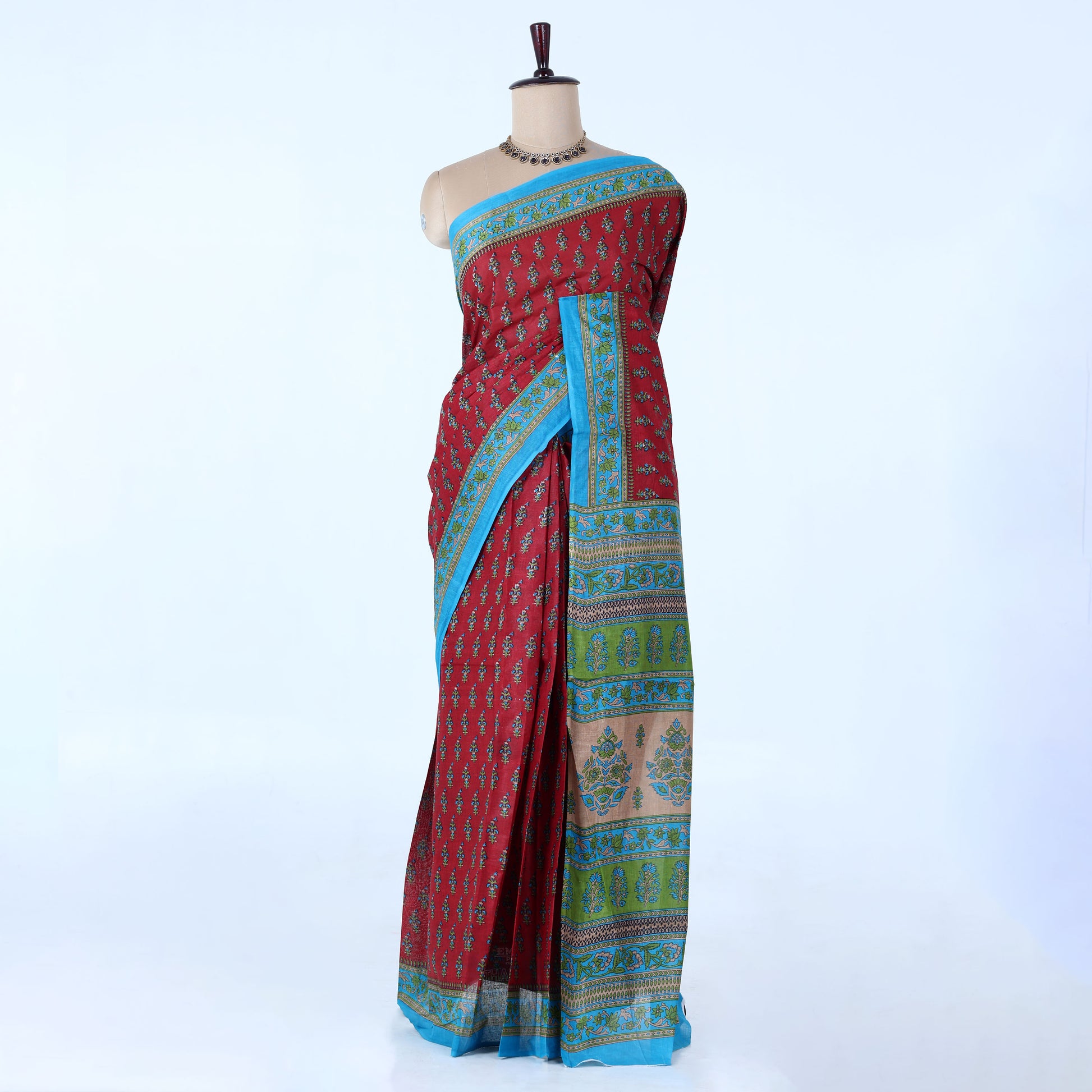 Maroon Voile Cotton Sarees for Women | Daily Wear & Summer Events Collection | Jeyachandran - Full View