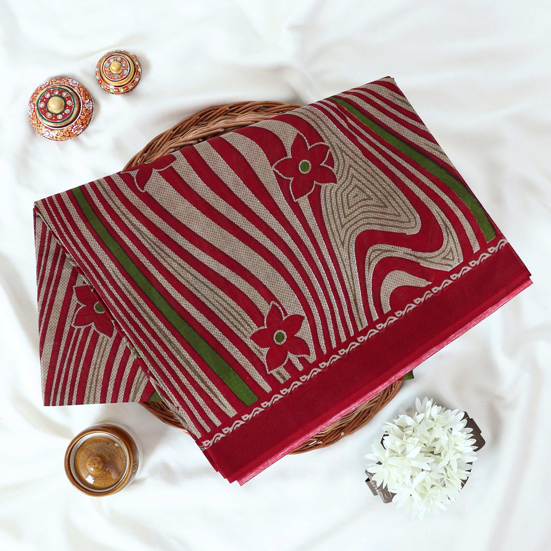 Maroon Voile Cotton Sarees for Women | Daily Wear & Summer Events Collection | Jeyachandran - Full View