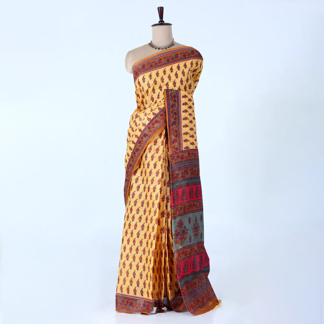 Yellow Voile Cotton Sarees for Women | Daily Wear & Summer Events Collection | Jeyachandran - Full View