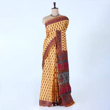 Yellow Voile Cotton Sarees for Women | Daily Wear & Summer Events Collection | Jeyachandran - Full View