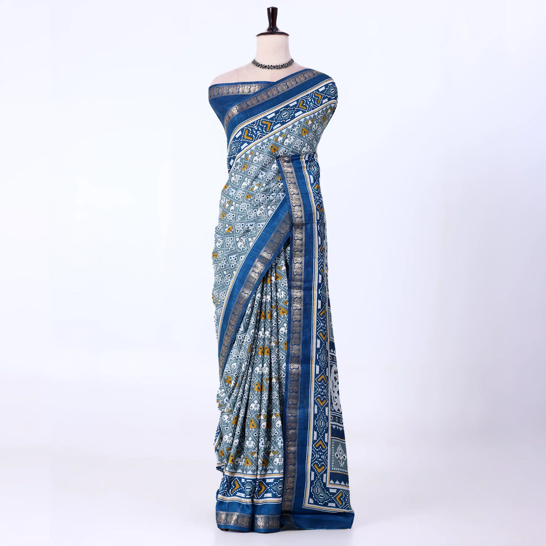 Grey Dola Silk Sarees for Women | Office Wear Casual Outings & Special Occasions | Jeyachandran - Full View