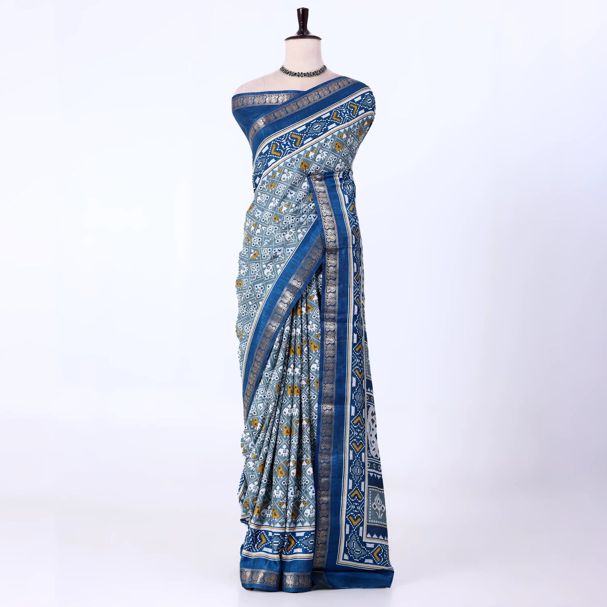 Grey Dola Silk Sarees for Women | Office Wear Casual Outings & Special Occasions | Jeyachandran - Full View