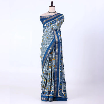 Grey Dola Silk Sarees for Women | Office Wear Casual Outings & Special Occasions | Jeyachandran - Full View