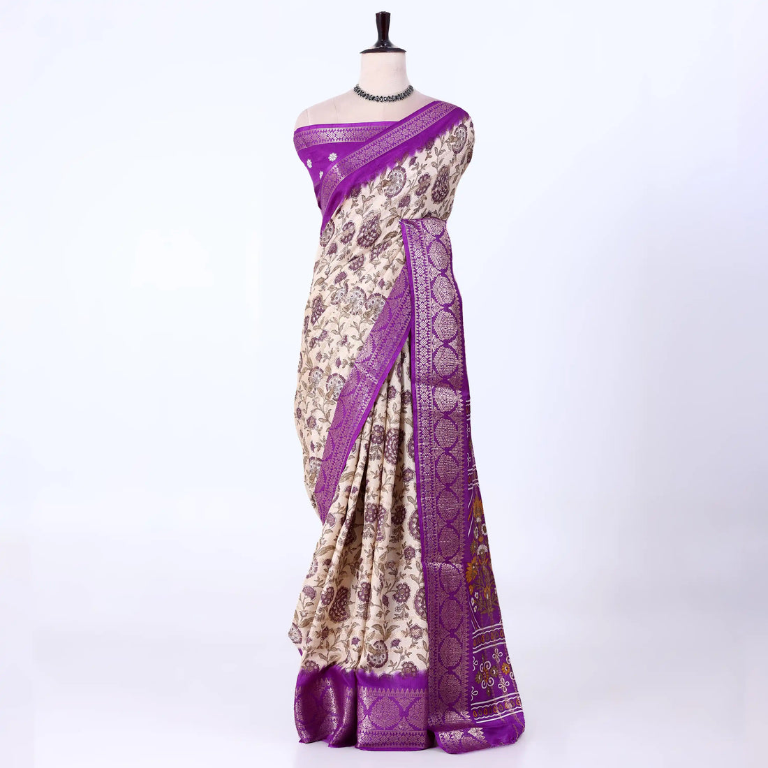 Purple Dola Silk Sarees for Women | Office Wear Casual Outings & Special Occasions | Jeyachandran - Full View