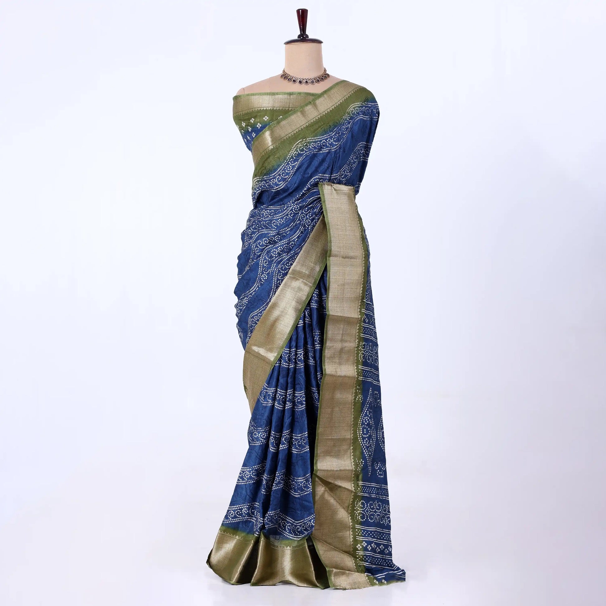 Blue Dola Silk Sarees for Women | Office Wear Casual Outings & Special Occasions | Jeyachandran - Full View