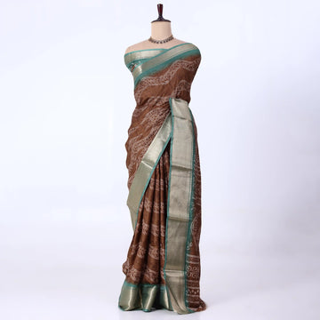 Brown Dola Silk Sarees for Women | Office Wear Casual Outings & Special Occasions | Jeyachandran - Full View