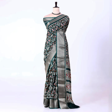 Green Dola Silk Sarees for Women | Office Wear Casual Outings & Special Occasions | Jeyachandran - Full View