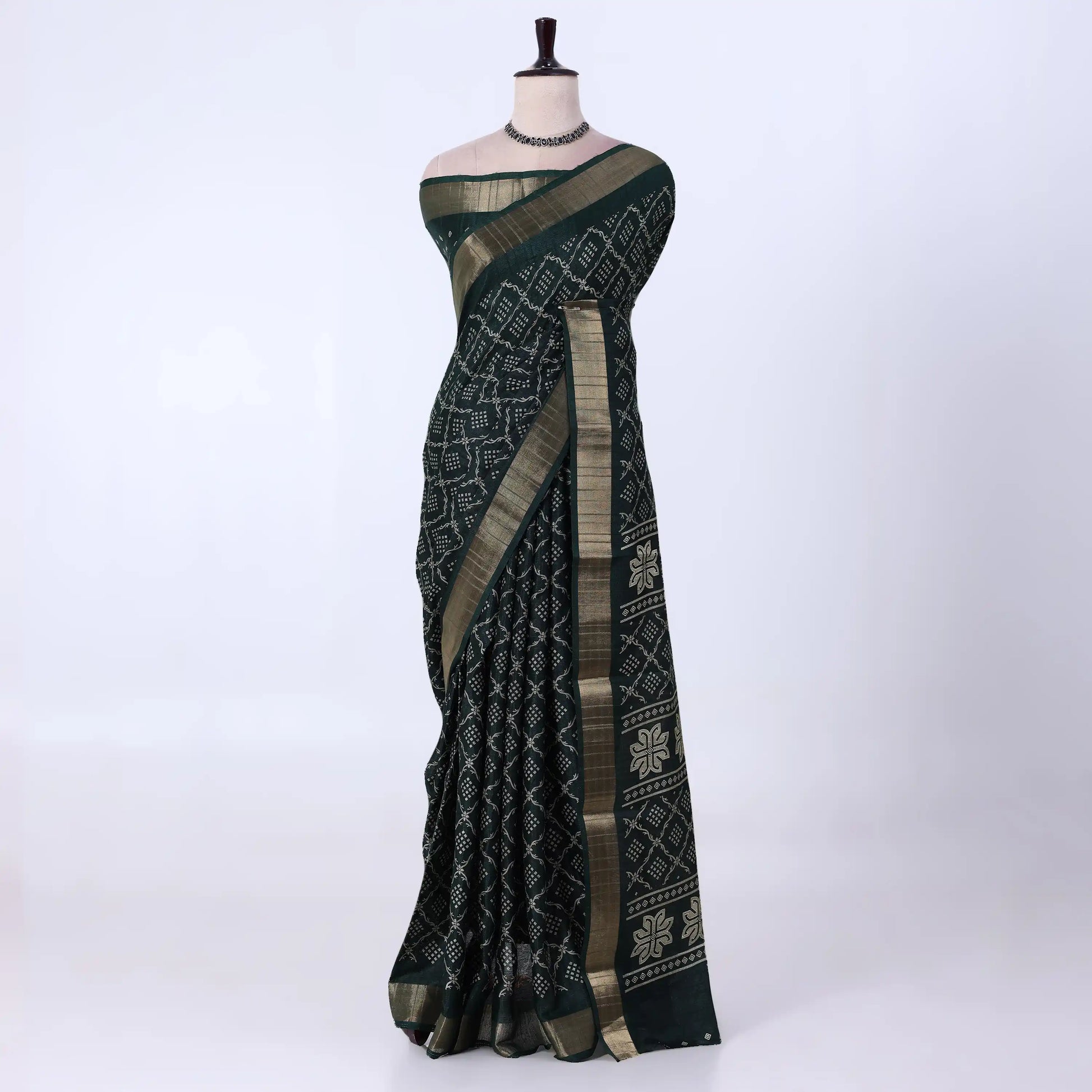 Green Dola Silk Sarees for Women | Office Wear Casual Outings & Special Occasions | Jeyachandran - Full View