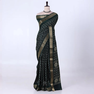 Green Dola Silk Sarees for Women | Office Wear Casual Outings & Special Occasions | Jeyachandran - Full View