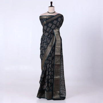 Dark Green Dola Silk Sarees for Women | Office Wear Casual Outings & Special Occasions | Jeyachandran - Full View
