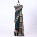 Dark Green Dola Silk Sarees for Women | Office Wear Casual Outings & Special Occasions | Jeyachandran - Full View