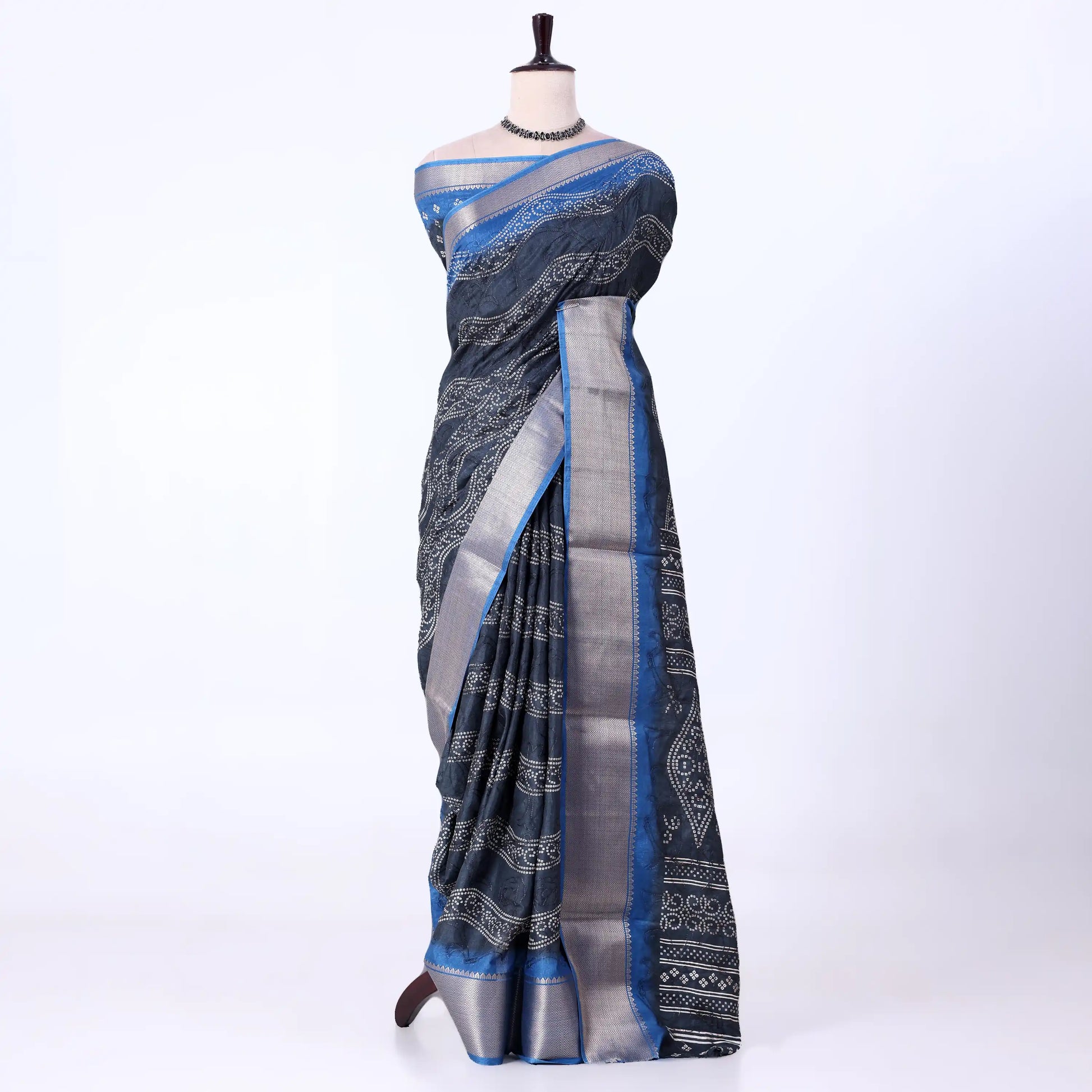 Grey Dola Silk Sarees for Women | Office Wear Casual Outings & Special Occasions | Jeyachandran - Full View