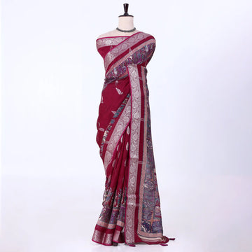 Purple Dola Silk Sarees for Women | Office Wear Casual Outings & Special Occasions | Jeyachandran - Full View