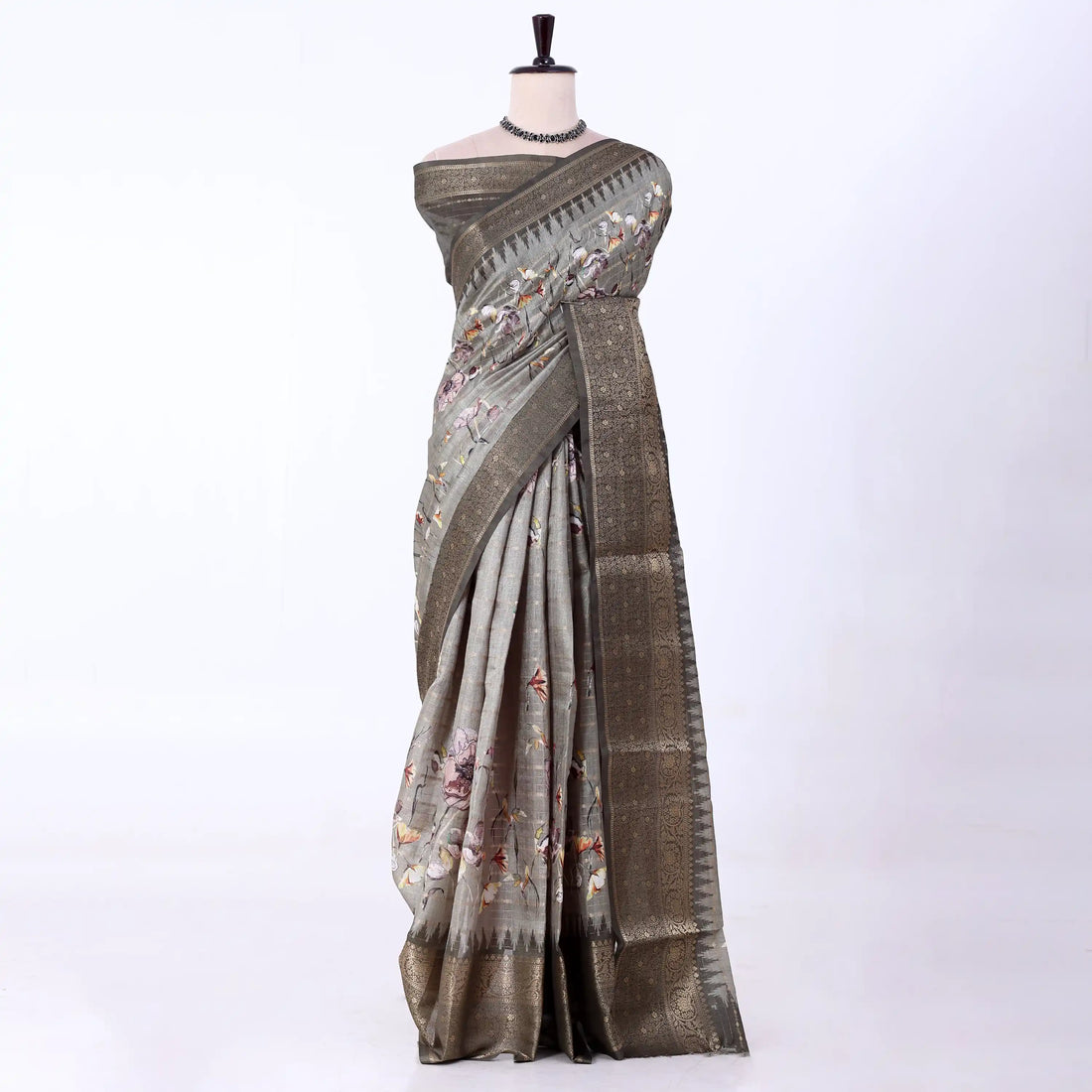 Green Dola Silk Sarees for Women | Office Wear Casual Outings & Special Occasions | Jeyachandran - Full View