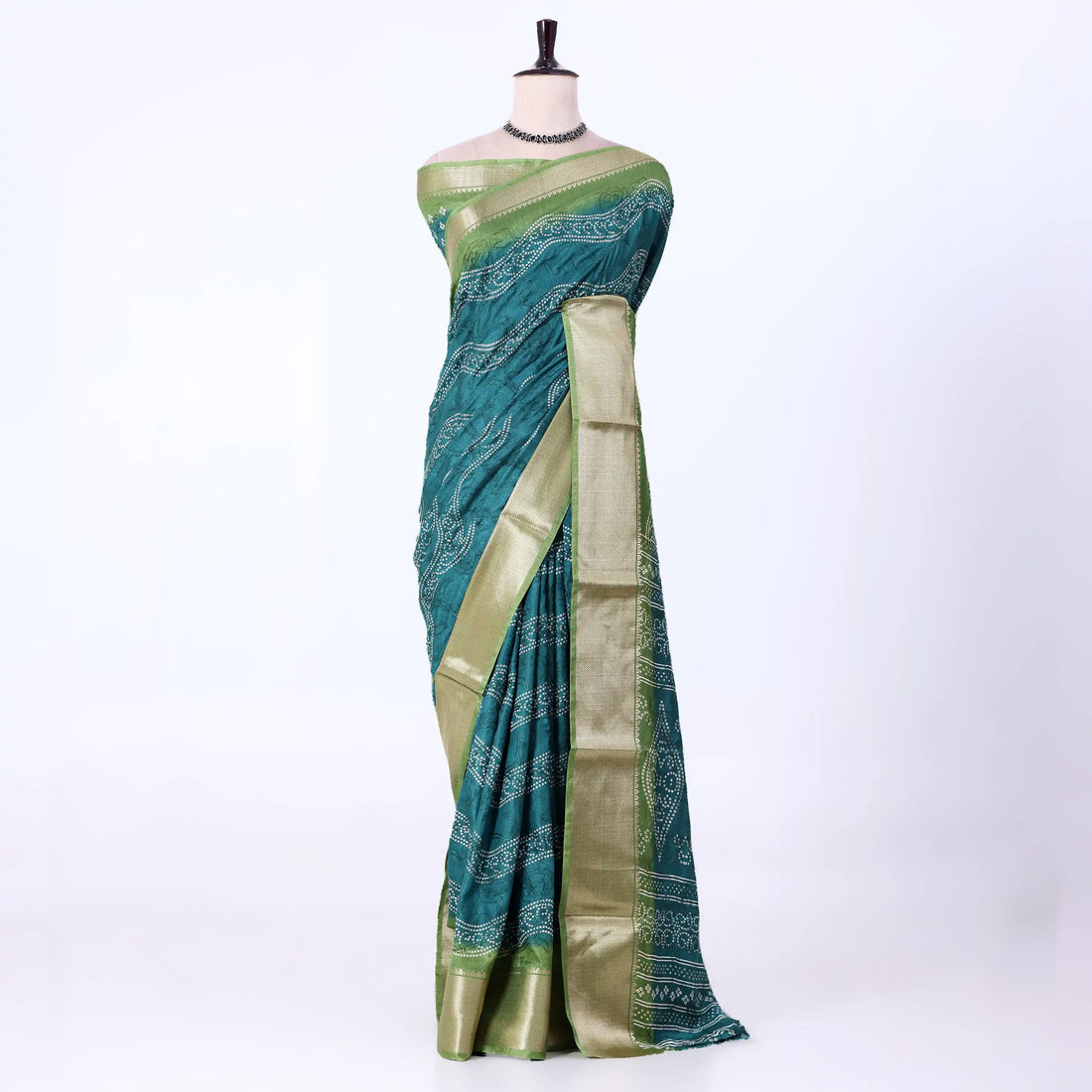Green Dola Silk Sarees for Women | Office Wear Casual Outings & Special Occasions | Jeyachandran - Full View
