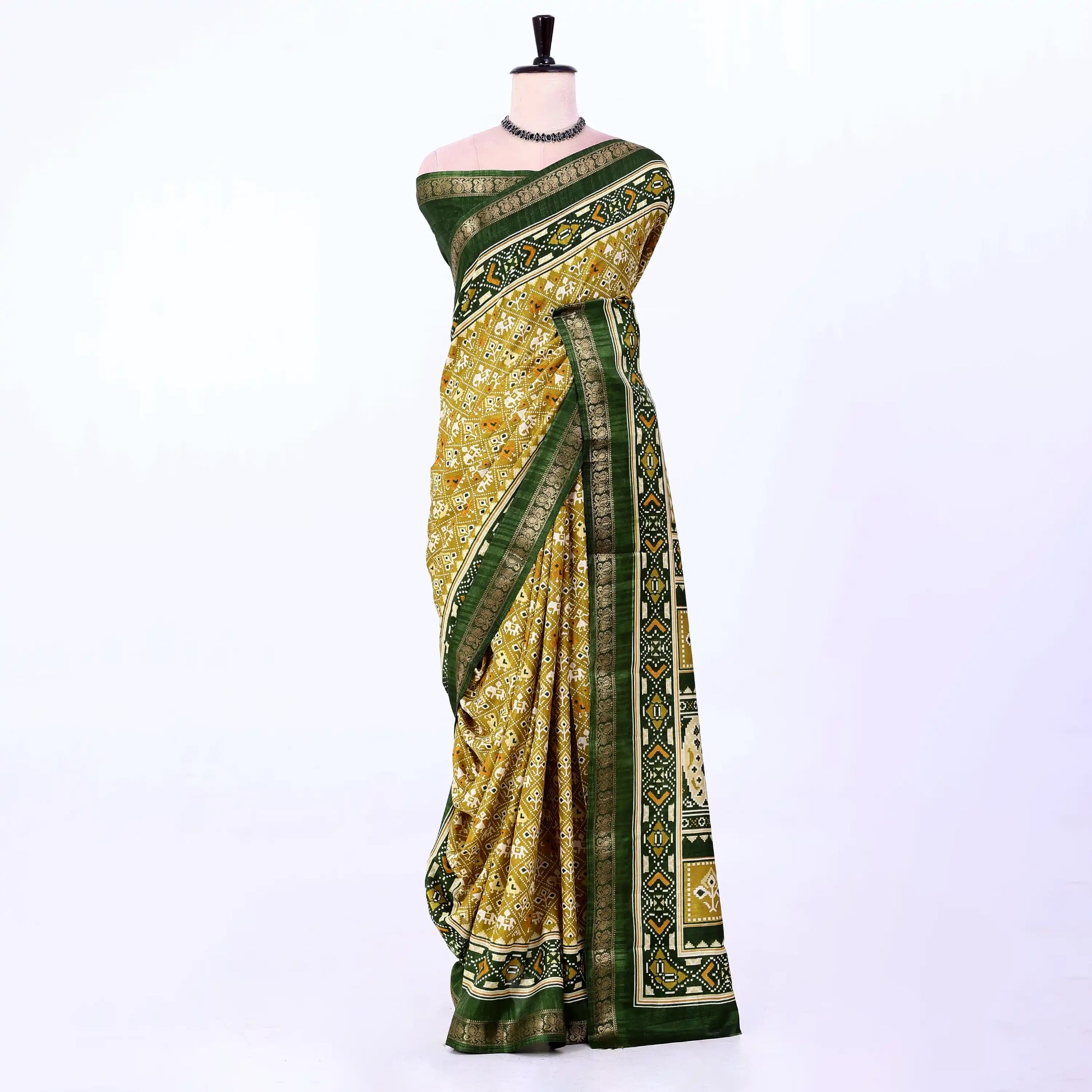 Green Dola Silk Sarees for Women | Office Wear Casual Outings & Special Occasions | Jeyachandran - Full View