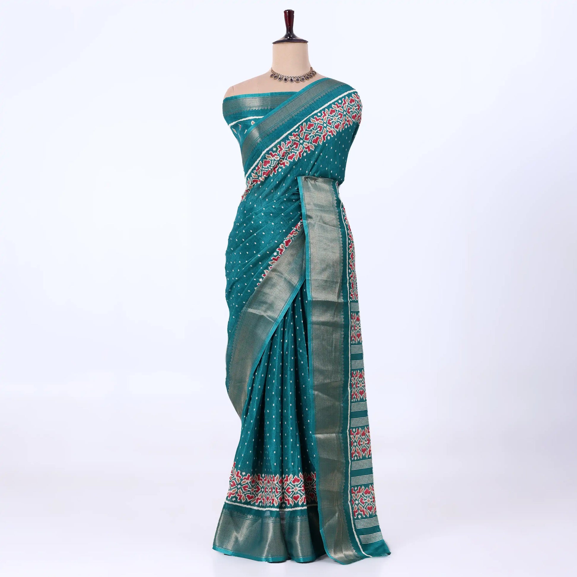 Green Dola Silk Sarees for Women | Office Wear Casual Outings & Special Occasions | Jeyachandran - Full View