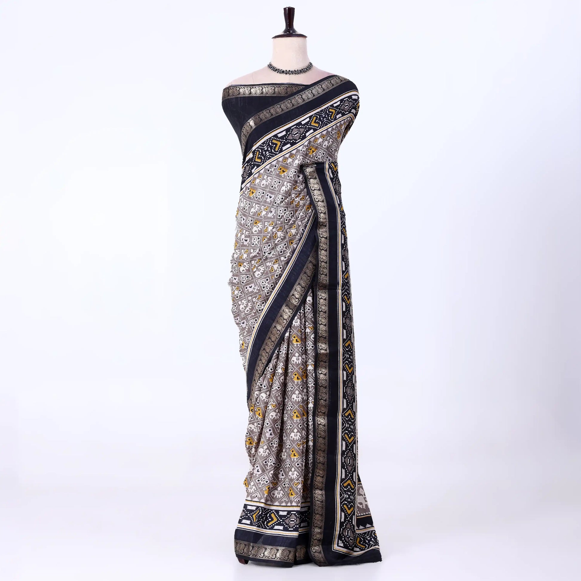 Grey Dola Silk Sarees for Women | Office Wear Casual Outings & Special Occasions | Jeyachandran - Full View