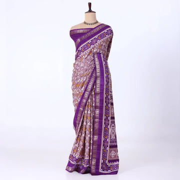 Purple Dola Silk Sarees for Women | Office Wear Casual Outings & Special Occasions | Jeyachandran - Full View