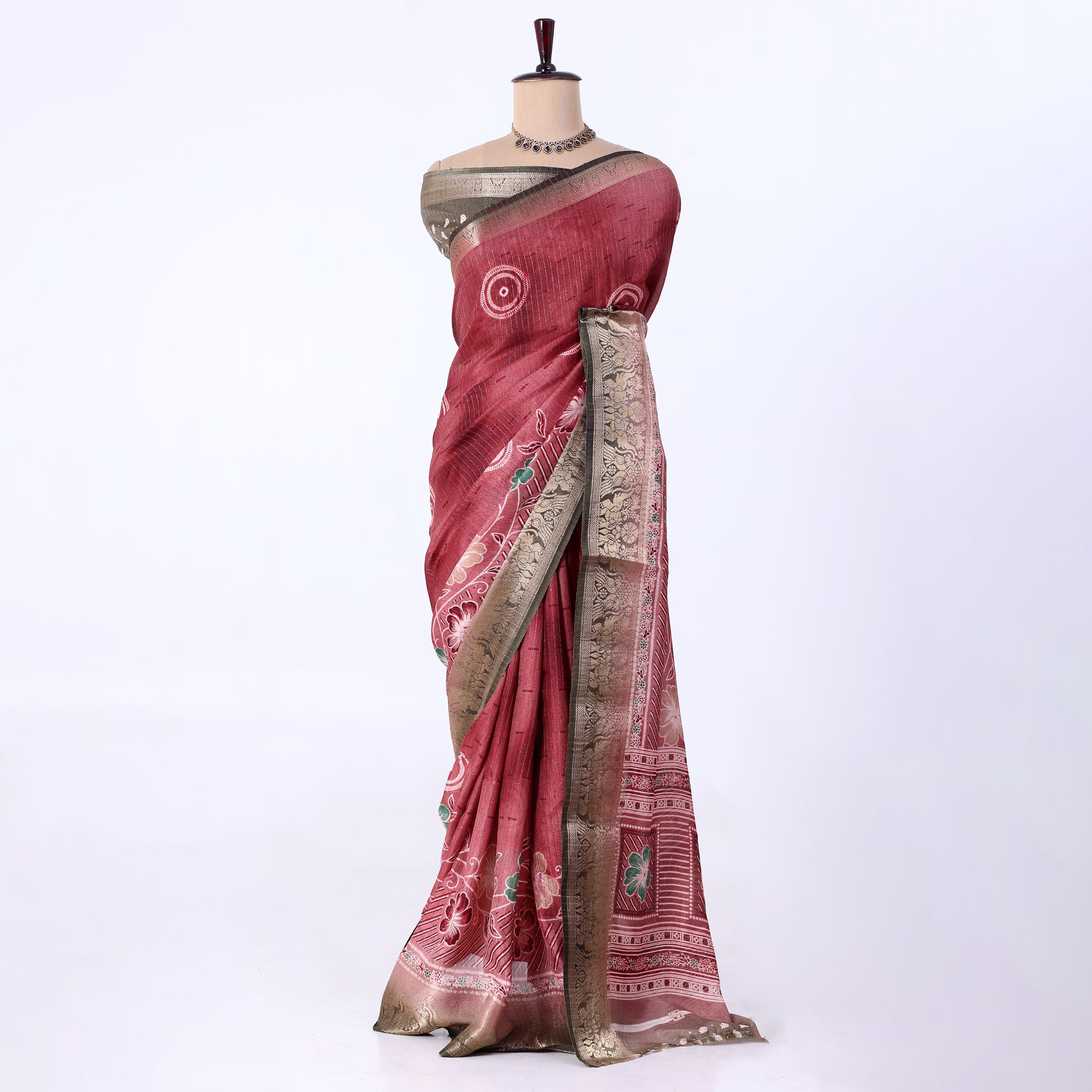 Pink Dola Silk Sarees for Women | Office Wear Casual Outings & Special Occasions | Jeyachandran - Full View