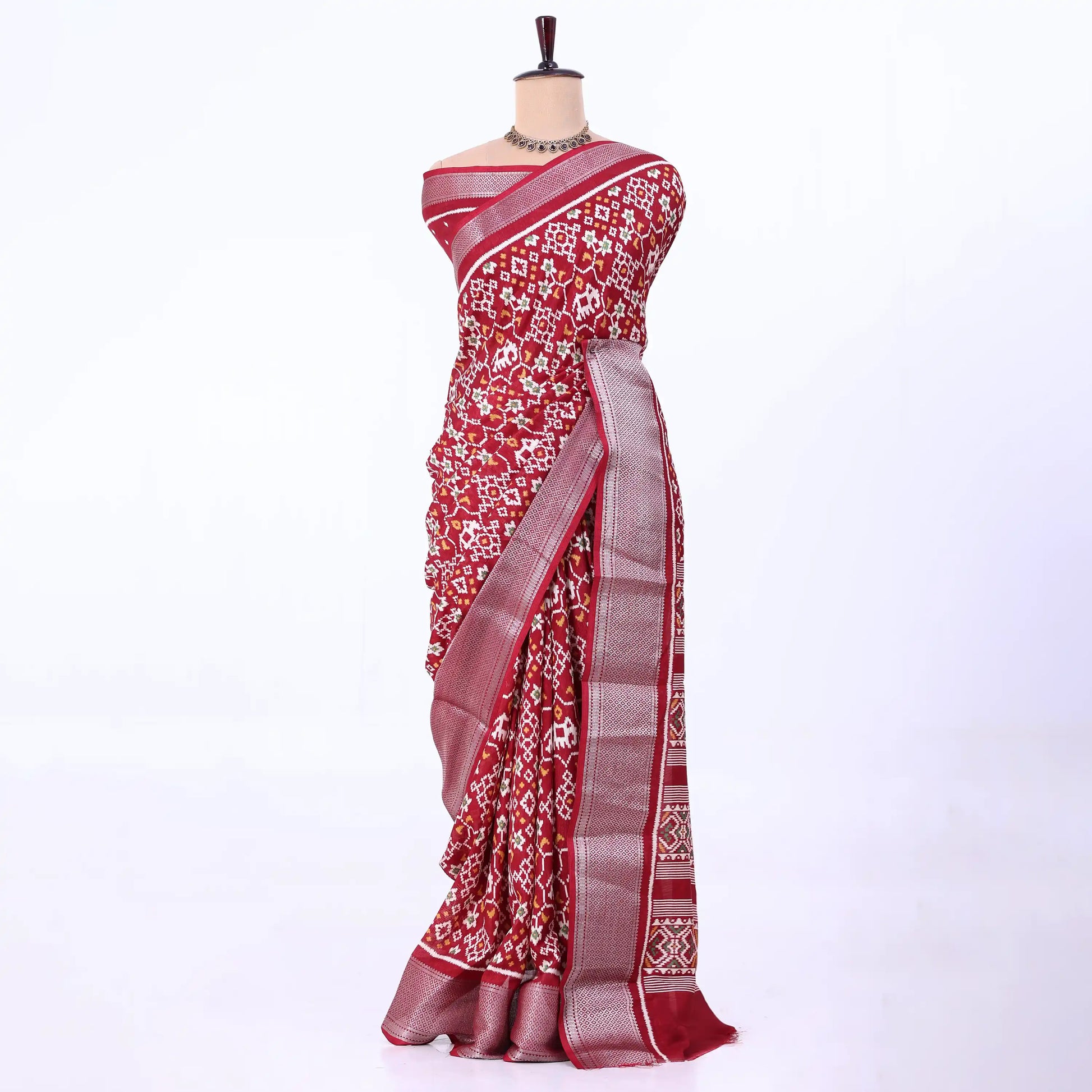 Maroon Dola Silk Sarees for Women | Office Wear Casual Outings & Special Occasions | Jeyachandran - Full View