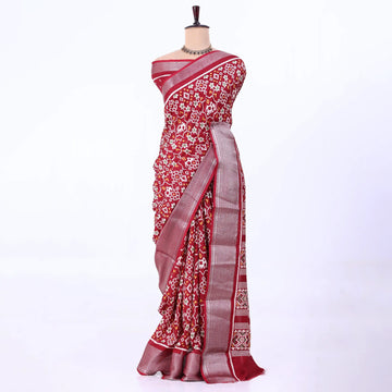 Maroon Dola Silk Sarees for Women | Office Wear Casual Outings & Special Occasions | Jeyachandran - Full View