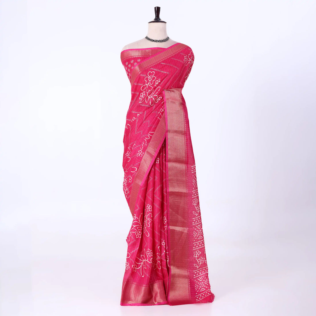 Pink Dola Silk Sarees for Women | Office Wear Casual Outings & Special Occasions | Jeyachandran - Full View