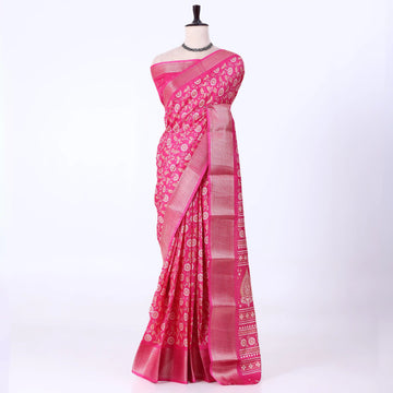 Pink Dola Silk Sarees for Women | Office Wear Casual Outings & Special Occasions | Jeyachandran - Full View