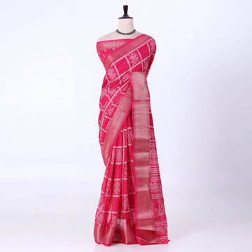 Pink Dola Silk Sarees for Women | Office Wear Casual Outings & Special Occasions | Jeyachandran - Full View
