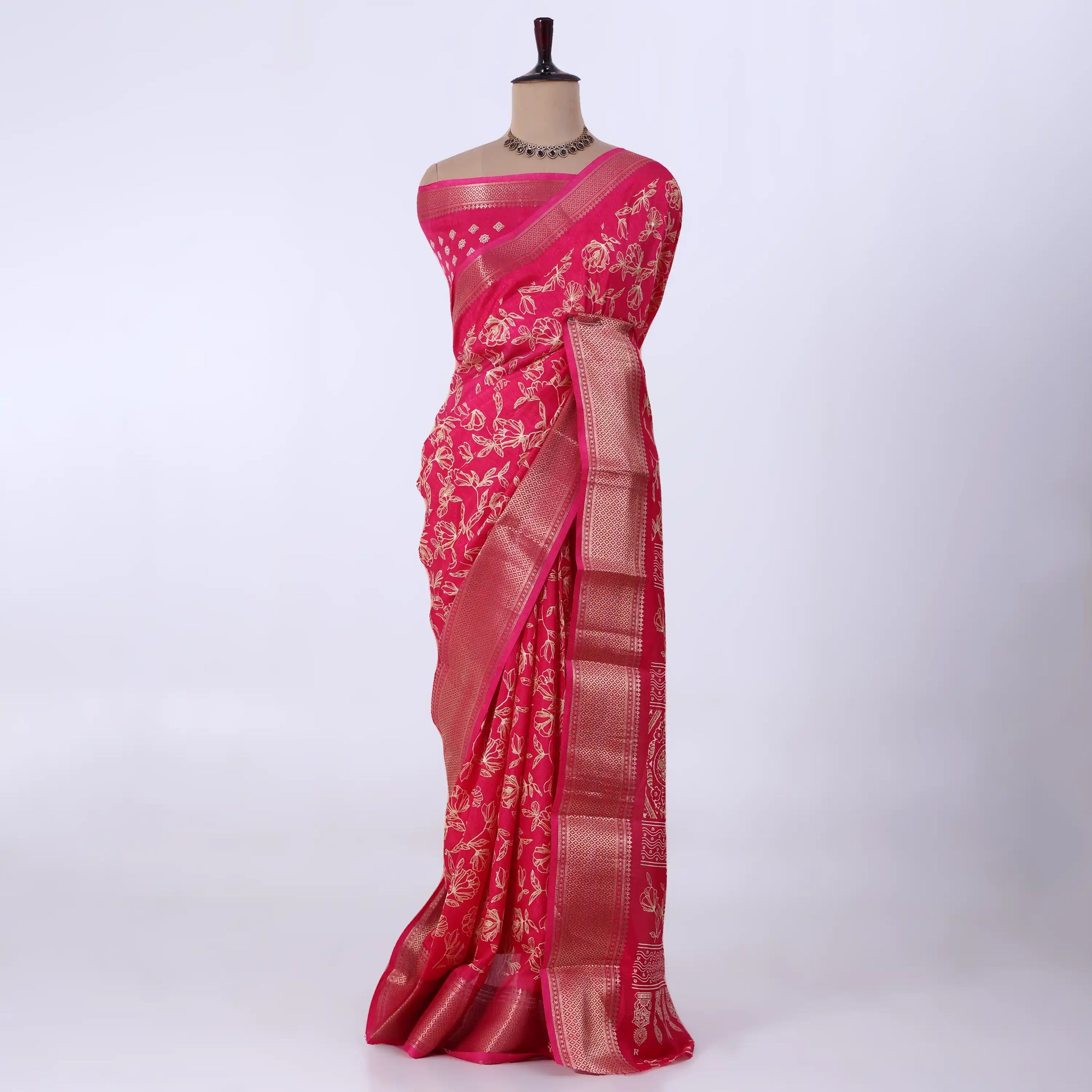 Pink Dola Silk Sarees for Women | Office Wear Casual Outings & Special Occasions | Jeyachandran - Full View