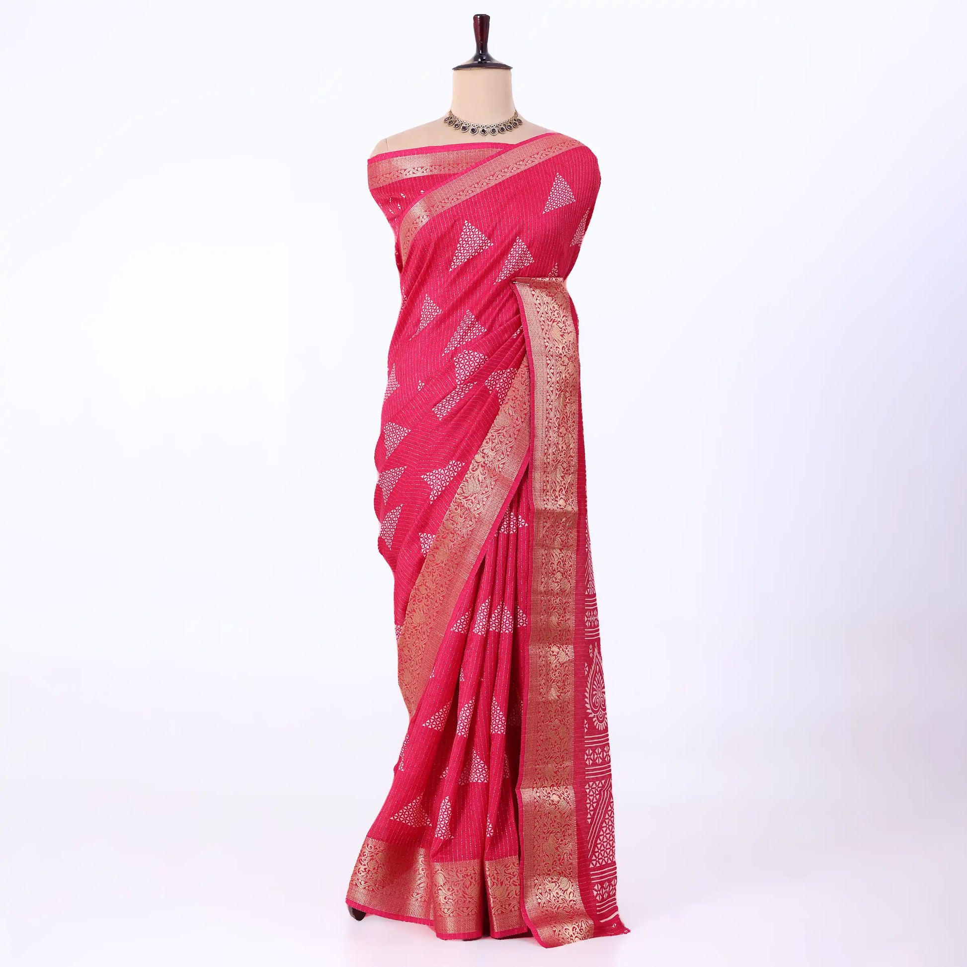 Pink Dola Silk Sarees for Women | Office Wear Casual Outings & Special Occasions | Jeyachandran - Full View