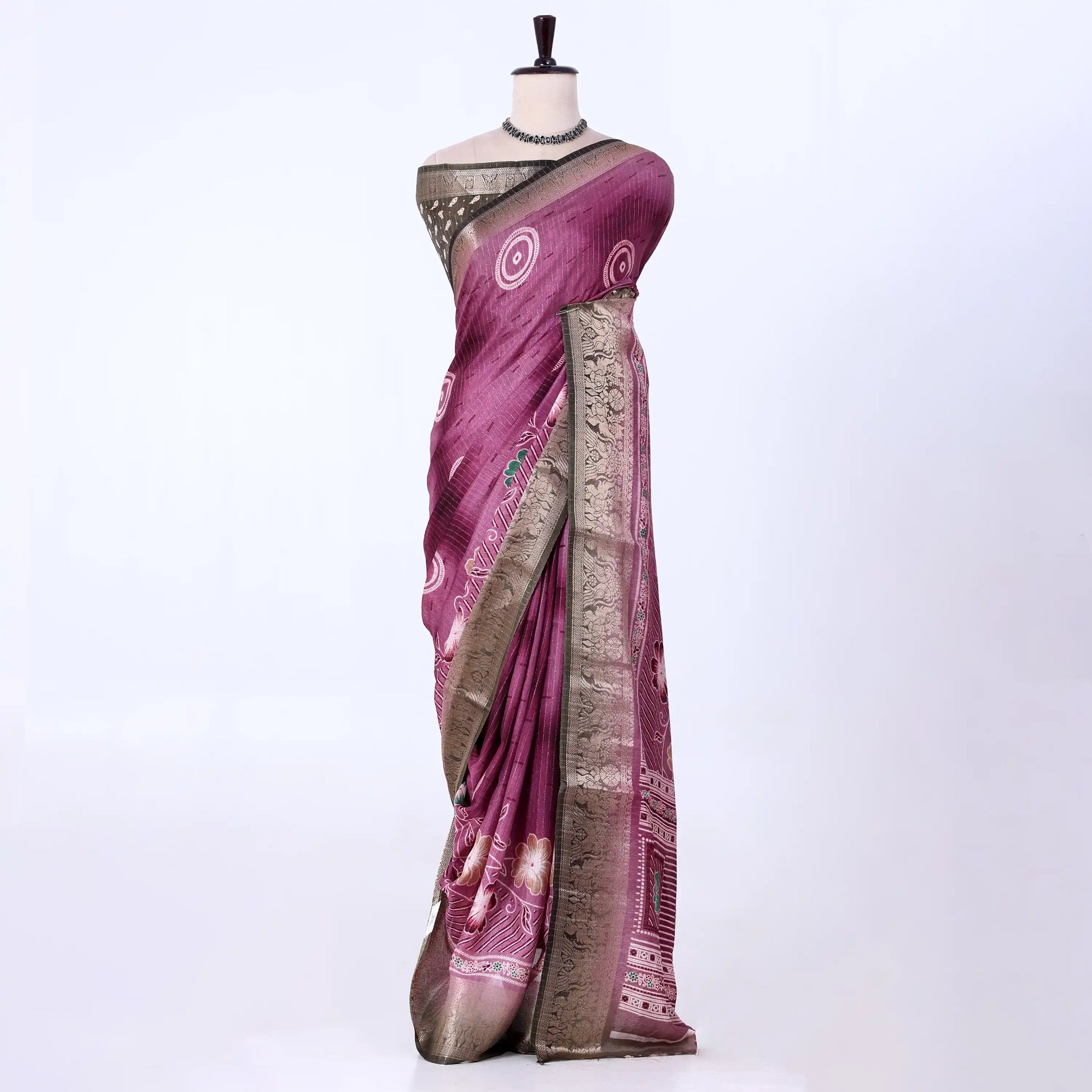 Purple Dola Silk Sarees for Women | Office Wear Casual Outings & Special Occasions | Jeyachandran - Full View