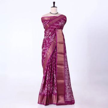 Purple Dola Silk Sarees for Women | Office Wear Casual Outings & Special Occasions | Jeyachandran - Full View
