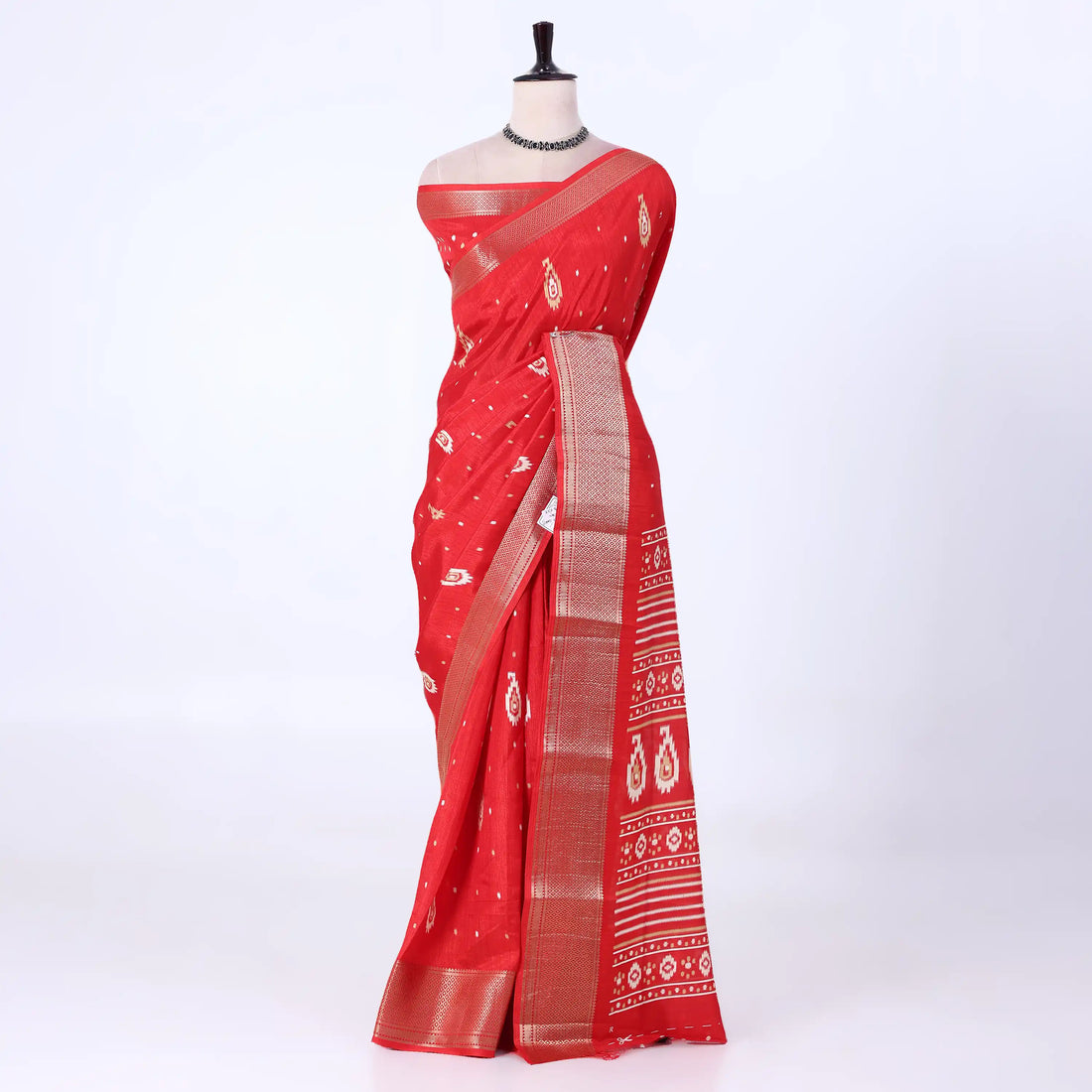 Red Dola Silk Sarees for Women | Office Wear Casual Outings & Special Occasions | Jeyachandran - Full View